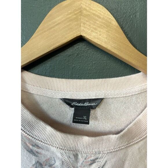 Eddie Bauer Womens Brown Floral Pattern Long Sleeve Pullover Sweatshirt Size XL - Picture 2 of 2